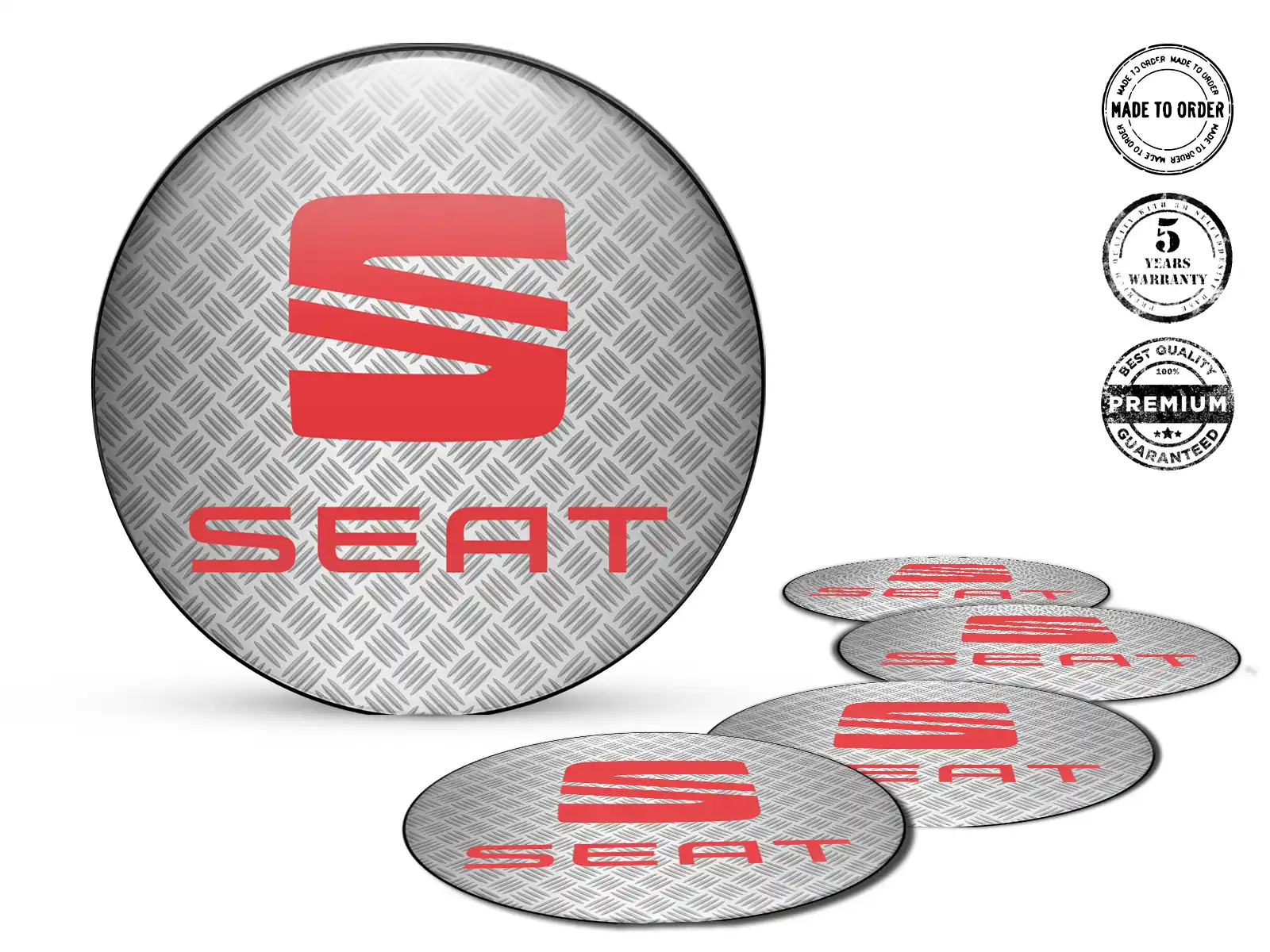 Seat Aufkleber auf Rädern Premium Dome Labels
